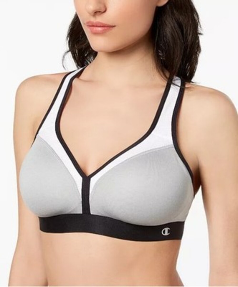 Champion Womens Curvy Show Off Sports Bra White Black XS NWT Gym Athletic Yoga